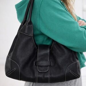 Y2K vintage leather black handbag